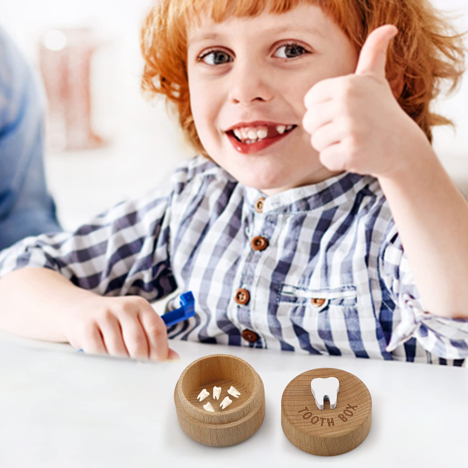 Free-Space Tooth Fairy Box stores baby teeth securely.