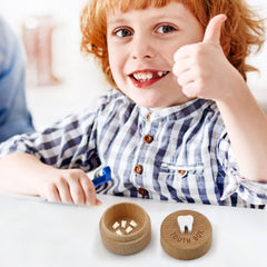 Free-Space Tooth Fairy Box stores baby teeth securely.