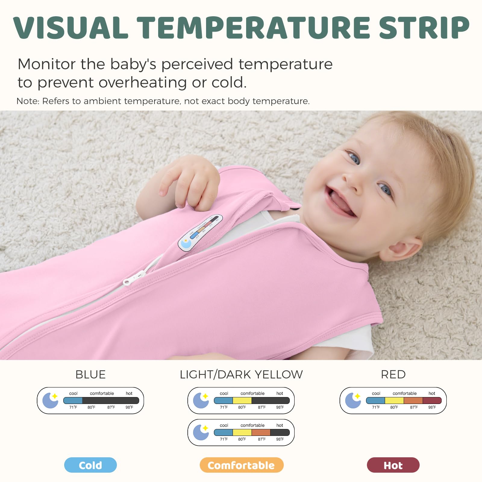 Freelooper sleep sack with 2-way zip enables easy diaper changes