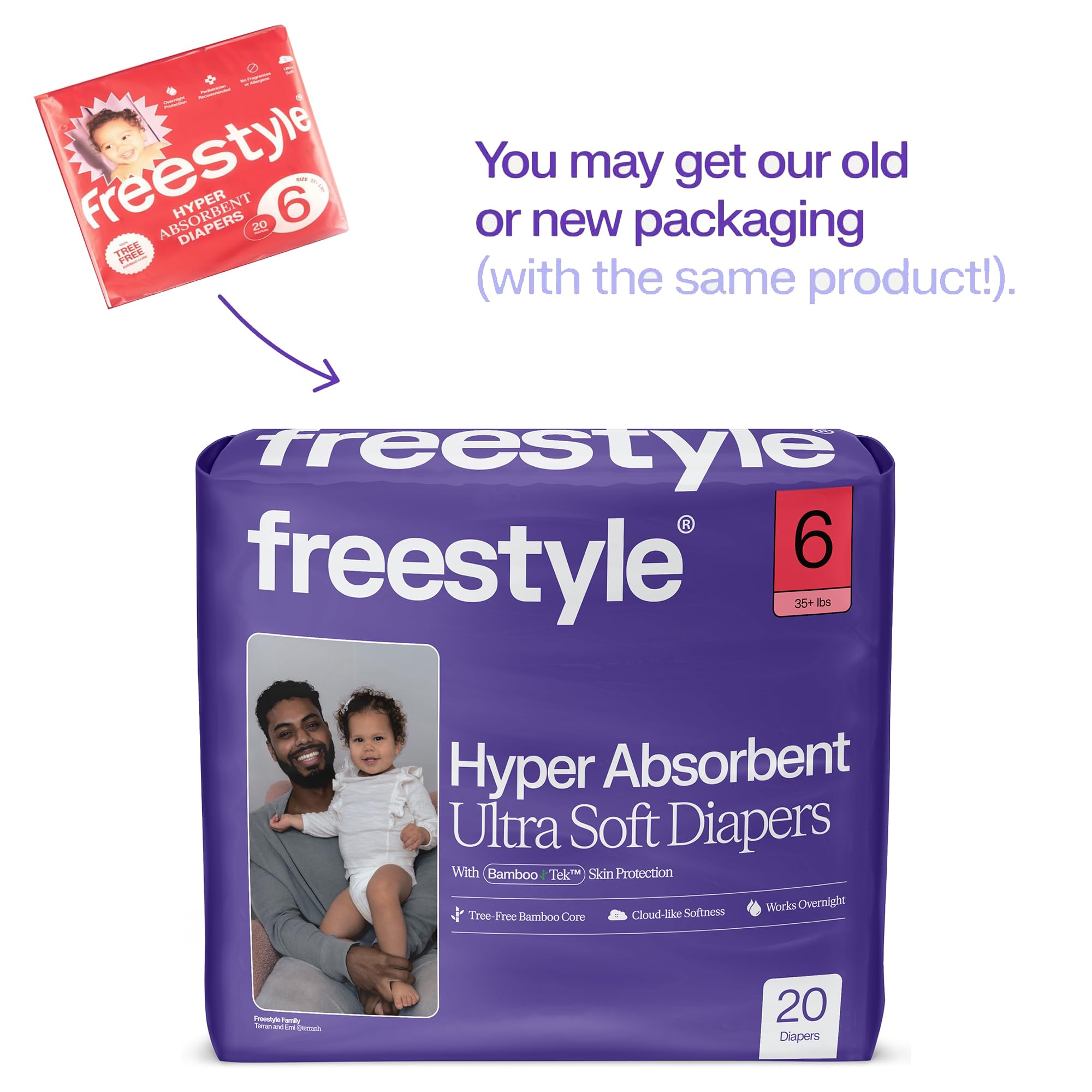 Freestyle BambooTek shows leak protection for active babies.