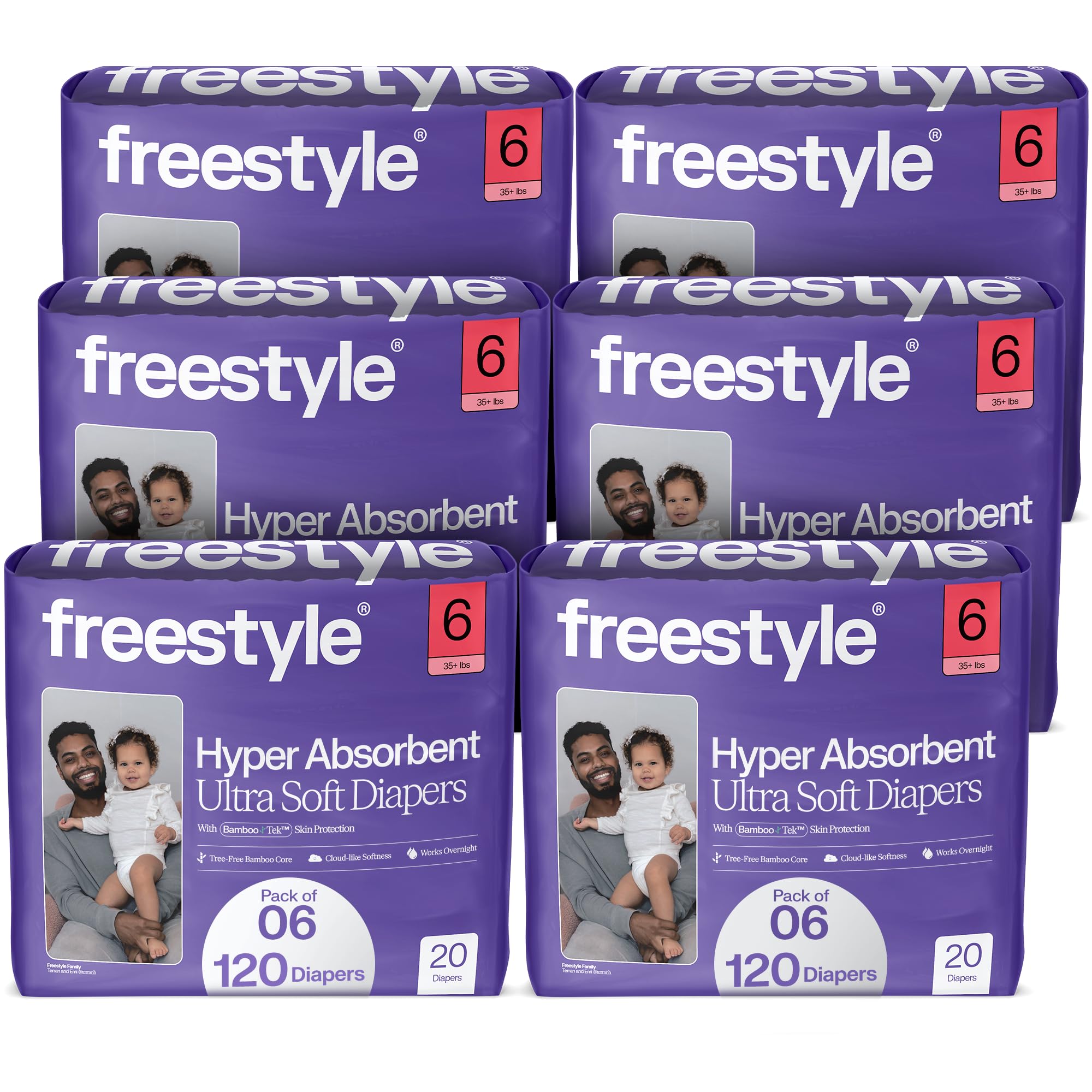 Freestyle BambooTek diapers demonstrate overnight absorbency to keep baby dry.