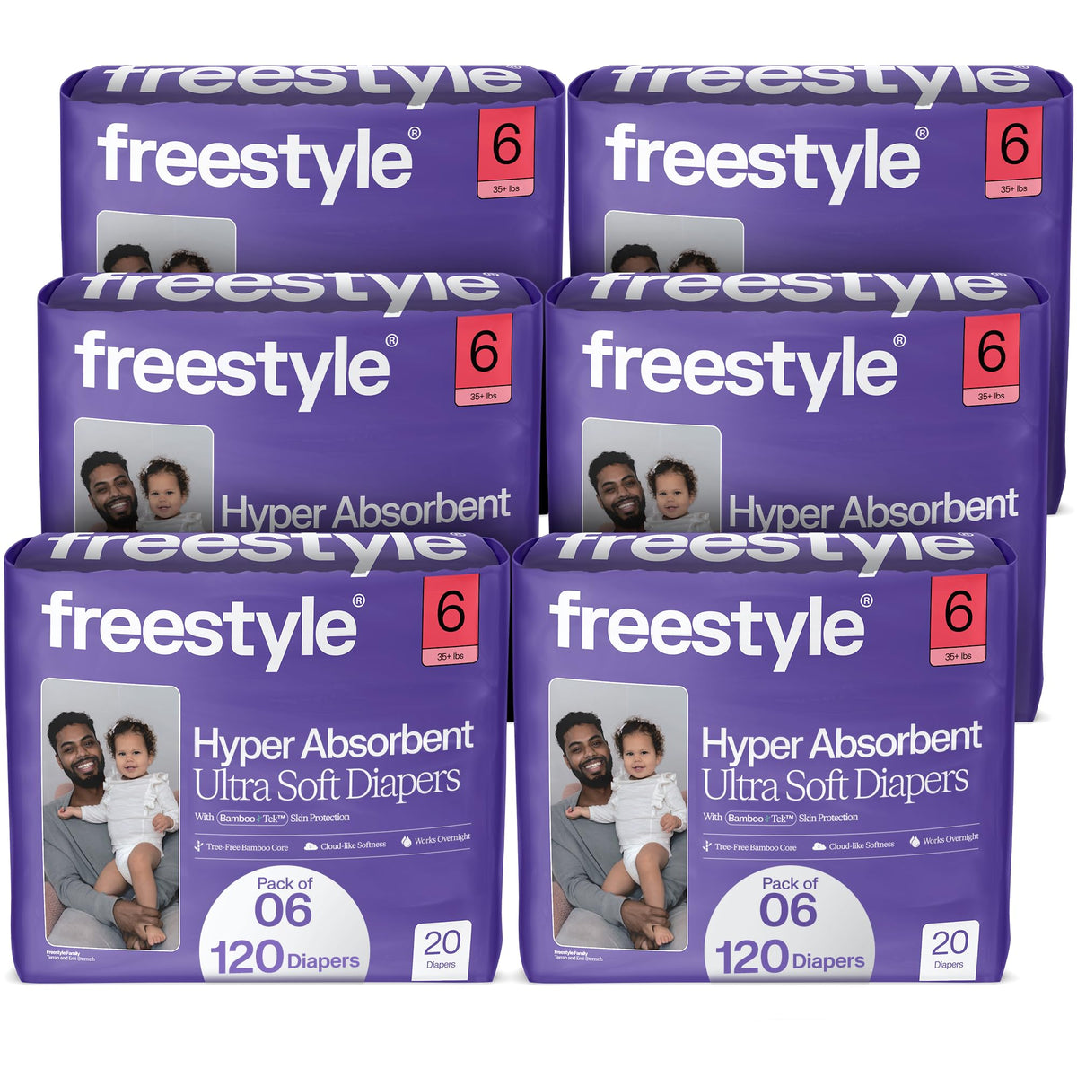 Freestyle BambooTek diapers demonstrate overnight absorbency to keep baby dry.