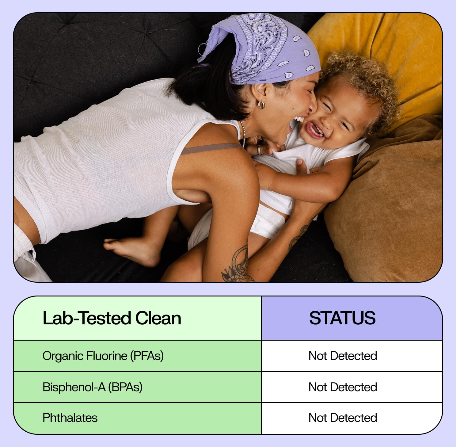 Freestyle BambooTek diapers outer material texture demonstrates gentle, breathable fabric.
