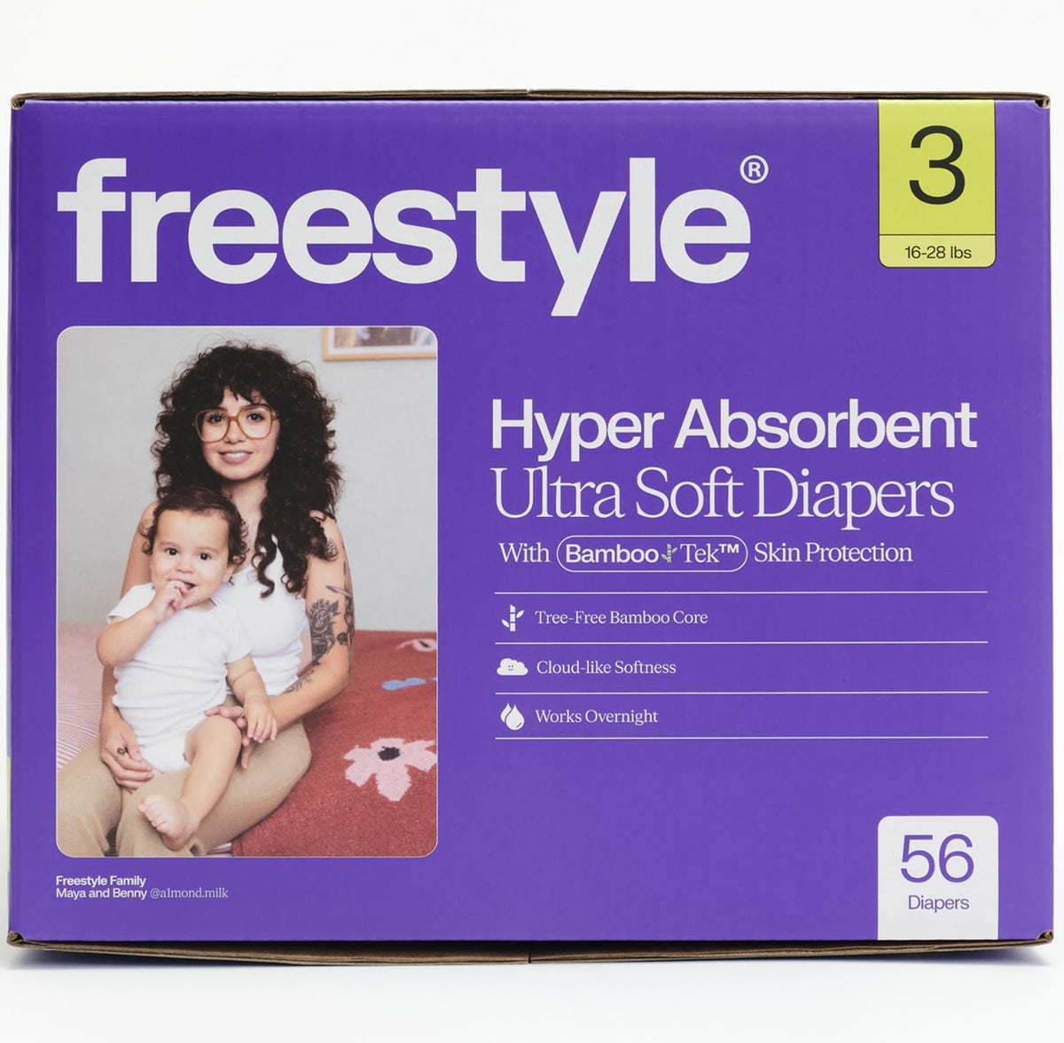 Freestyle BambooTek Diapers overnight-absorbency for a dry morning.