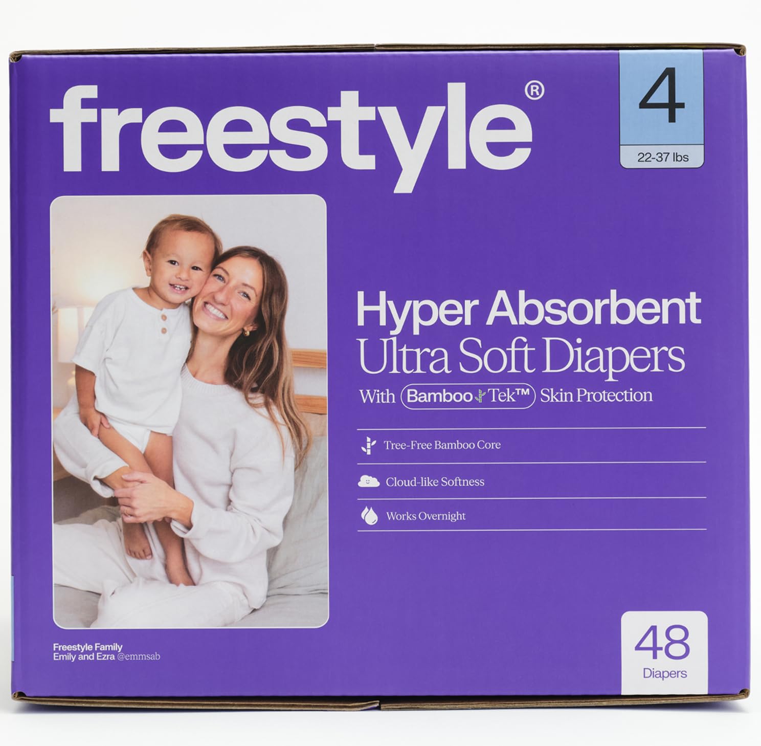 Freestyle BambooTek Diapers Size 4 packfront for quick, everyday changes.