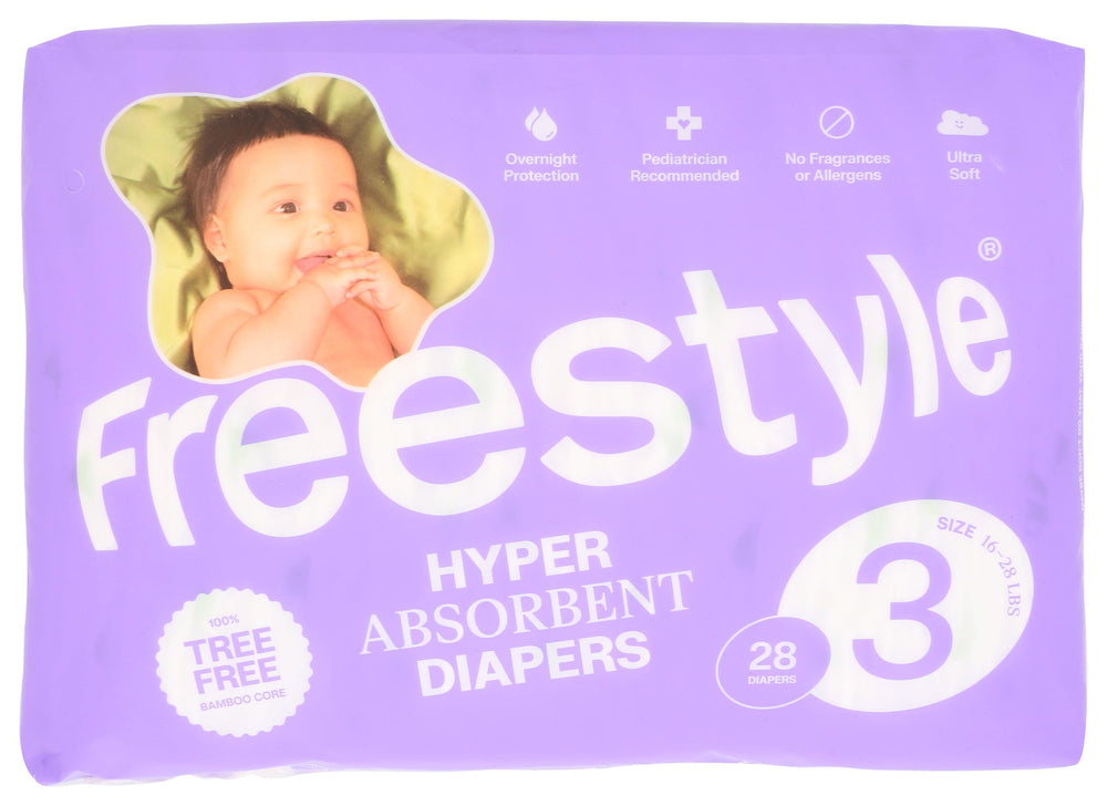 Freestyle Diapers Size 3 pack-front with bold branding and secure fit