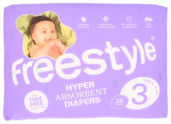 Freestyle Diapers Size 3 pack-front with bold branding and secure fit