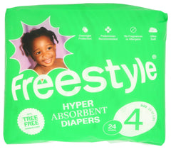 Freestyle Diapers Size 4 with Bamboo Tek core for high absorbency and comfort