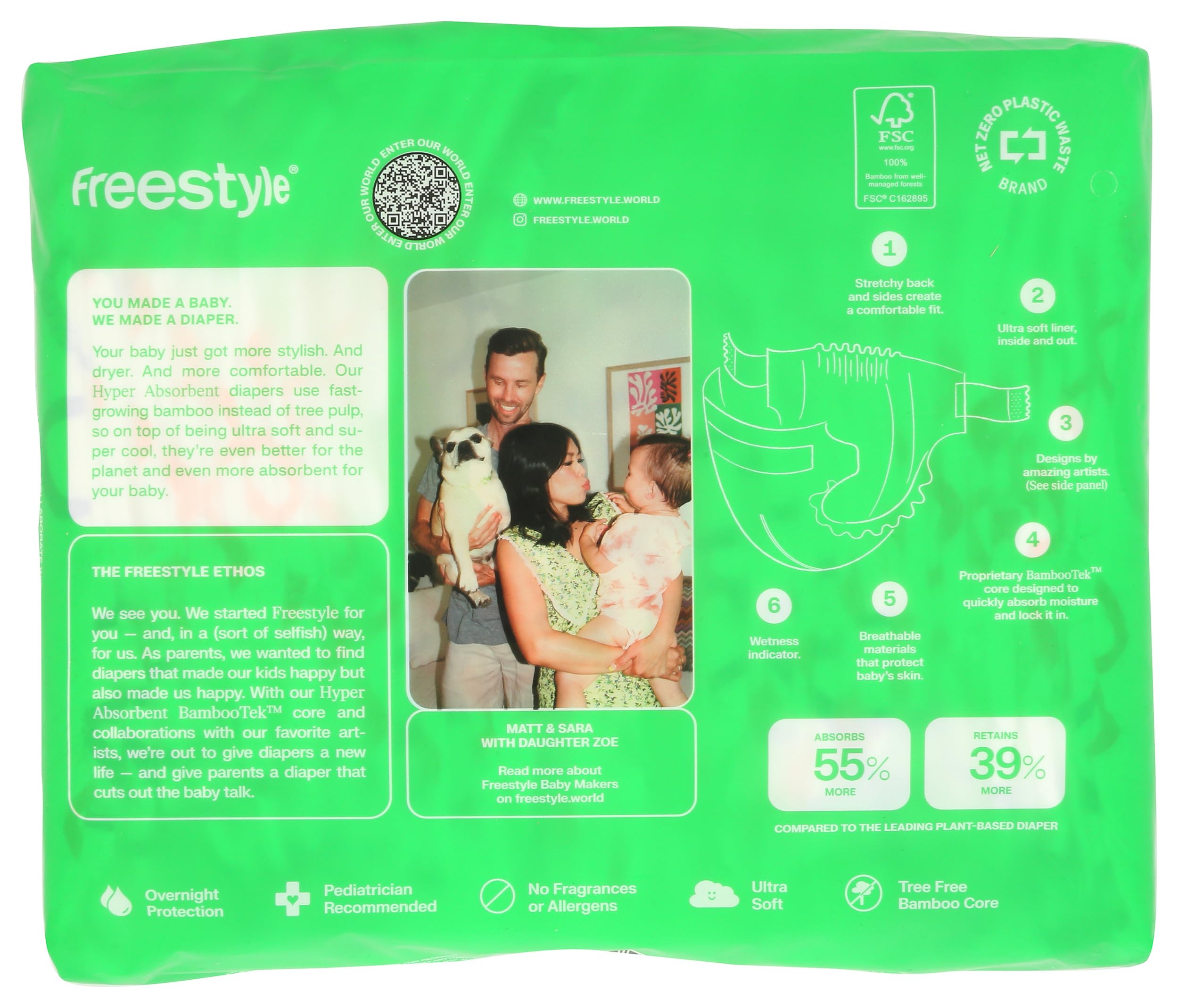 Freestyle Diapers Size 4 overnight absorption powers for longer wear