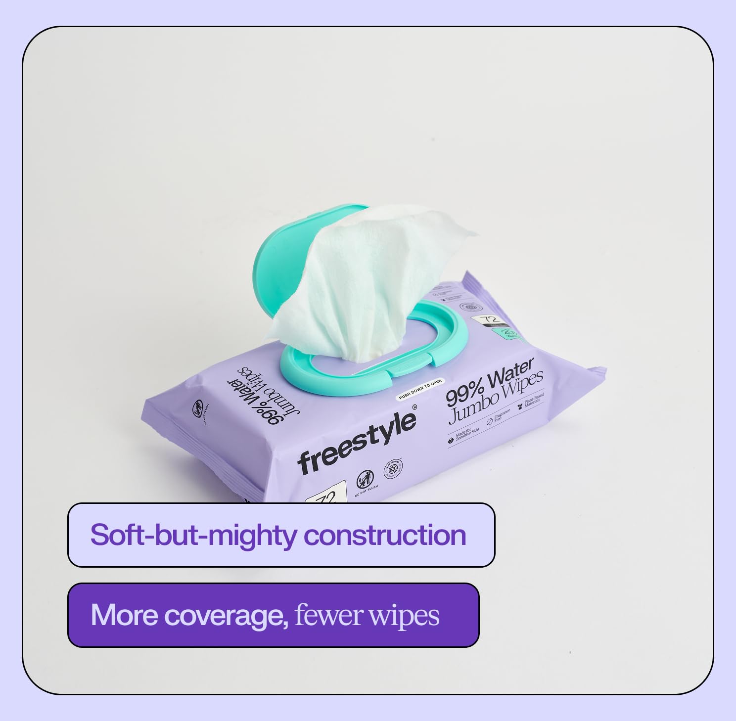 Freestyle Soft Jumbo Baby Wipes chamomile-oil infused for calming everyday use