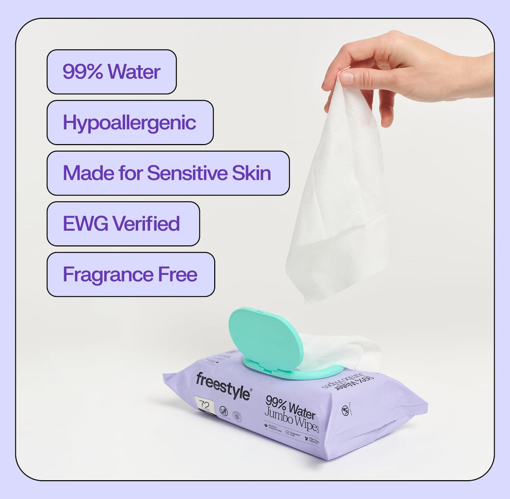 Freestyle Soft Jumbo Baby Wipes tree-free material supporting sustainable care