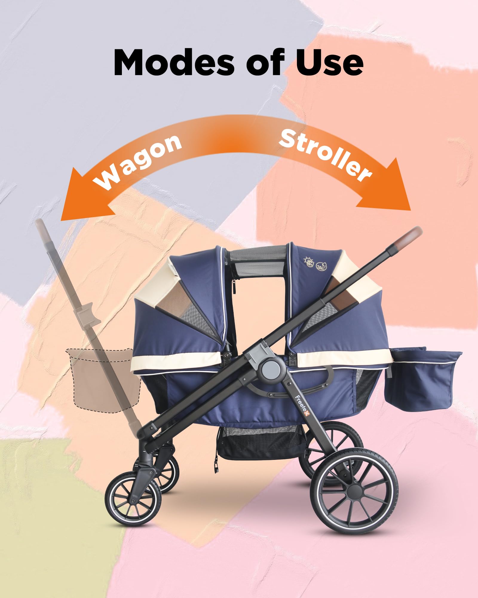 Freetex Tandem Wagon double-seat setup ready for two kids on adventures