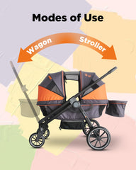 Freetex Tandem Wagon double-seat setup for two kids on the go.