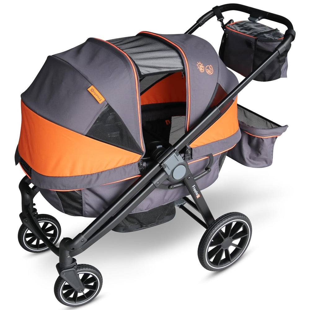 Freetex Tandem Wagon in stroller-push-pull mode for versatile family outings.