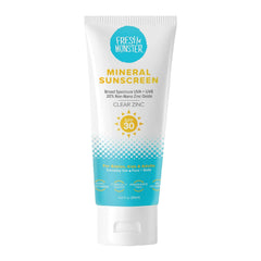 Fresh Monster Daily Kids Sunscreen clear zinc oxide guards skin with near-invisible finish.