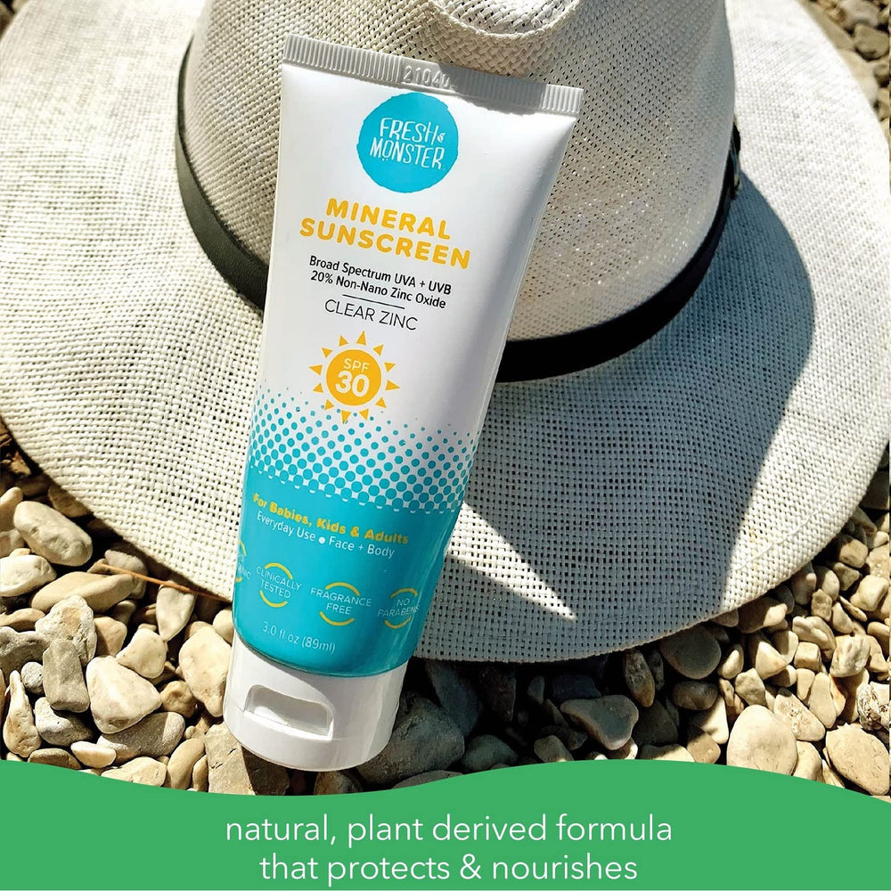 Fresh Monster Daily Kids Sunscreen hypoallergenic formula suitable for sensitive skin.
