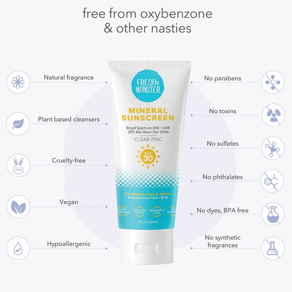 Fresh Monster Daily Kids Sunscreen reef-safe protection with gentle, kid-friendly ingredients.