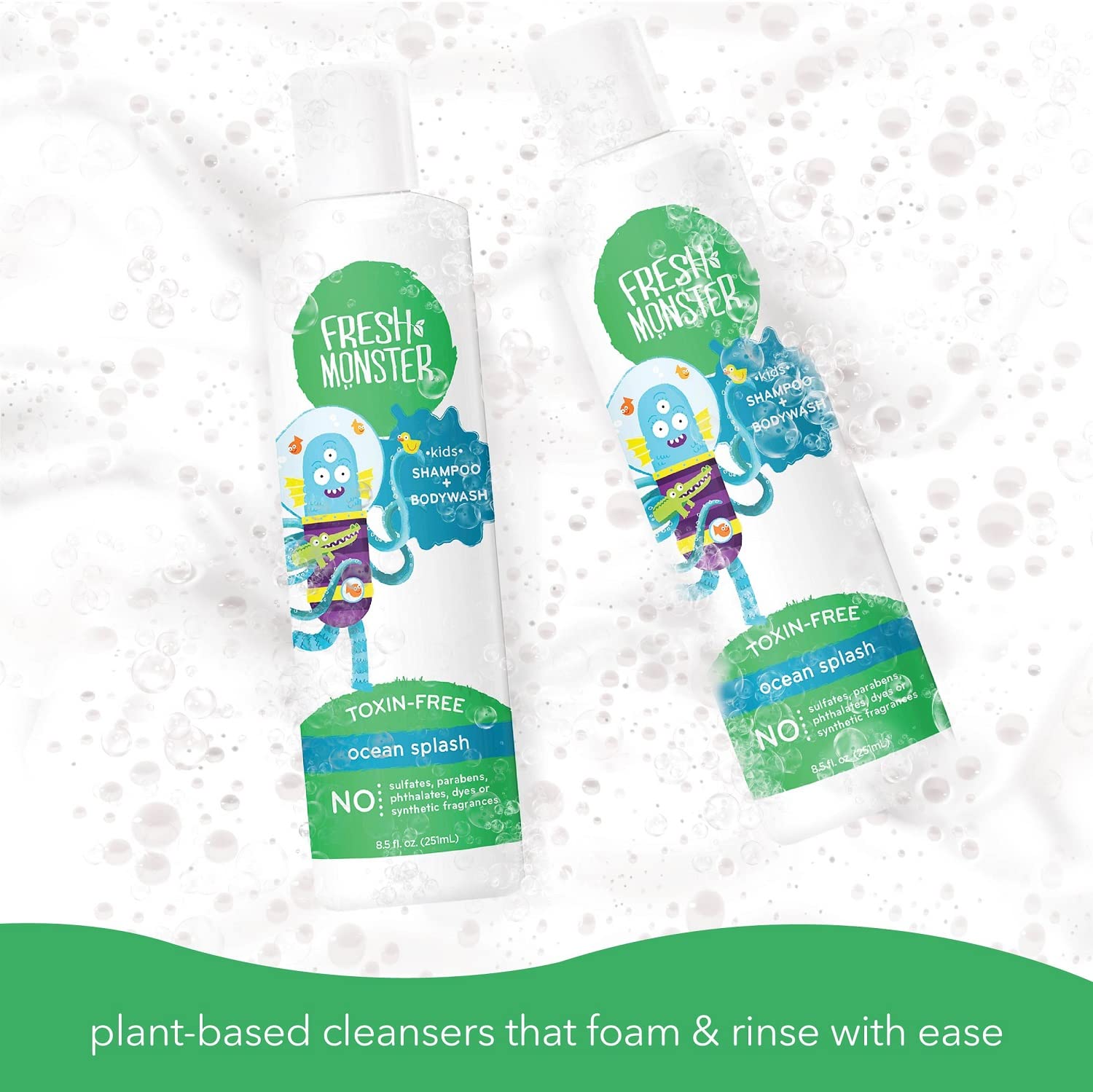 Fresh Monster easy-grip bottle lets kids help with washing