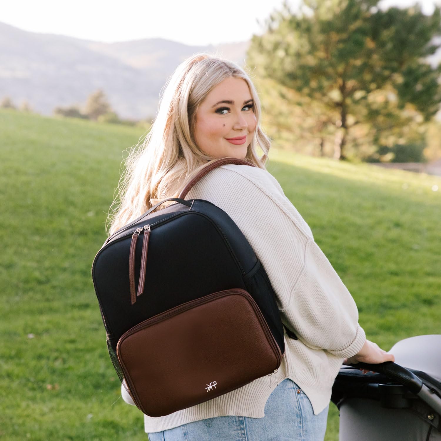 Freshly Picked backpack dimensions 15.5 by 12 by 8 inches fit most pumps.