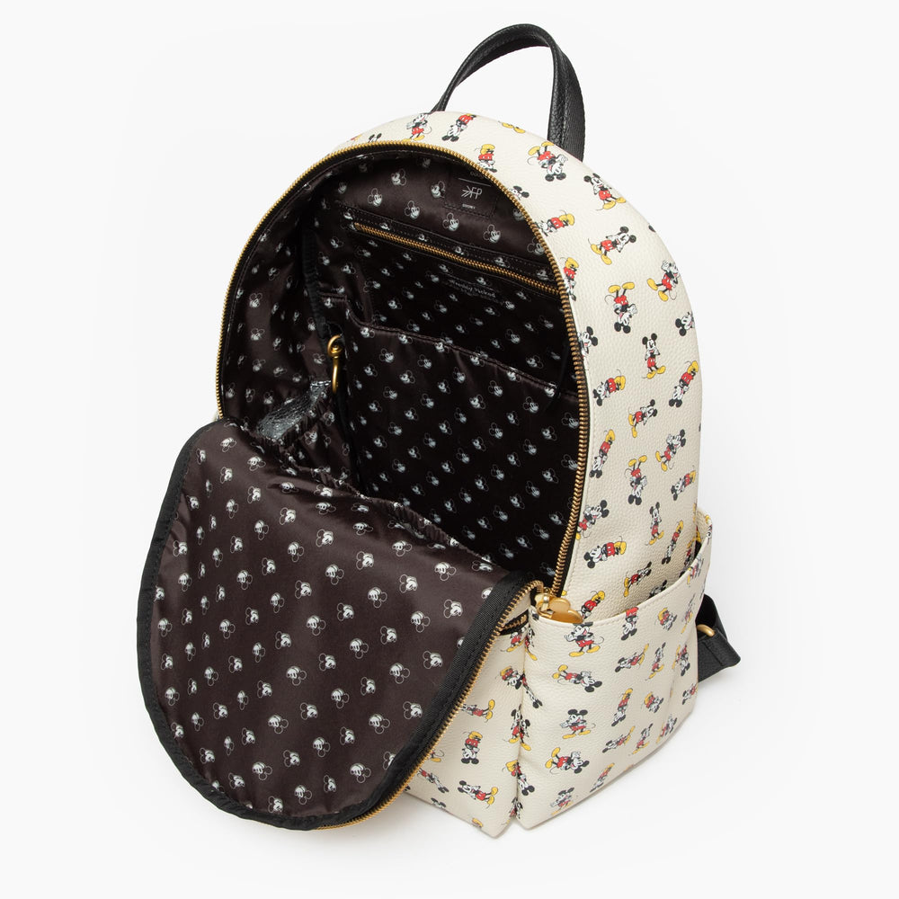 Freshly Picked Mickey Retro backpack stroller attachment for hands-free park outings.