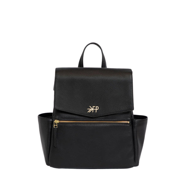 Freshly Picked Mini Classic Diaper Bag Backpack Ebony front pocket for quick access