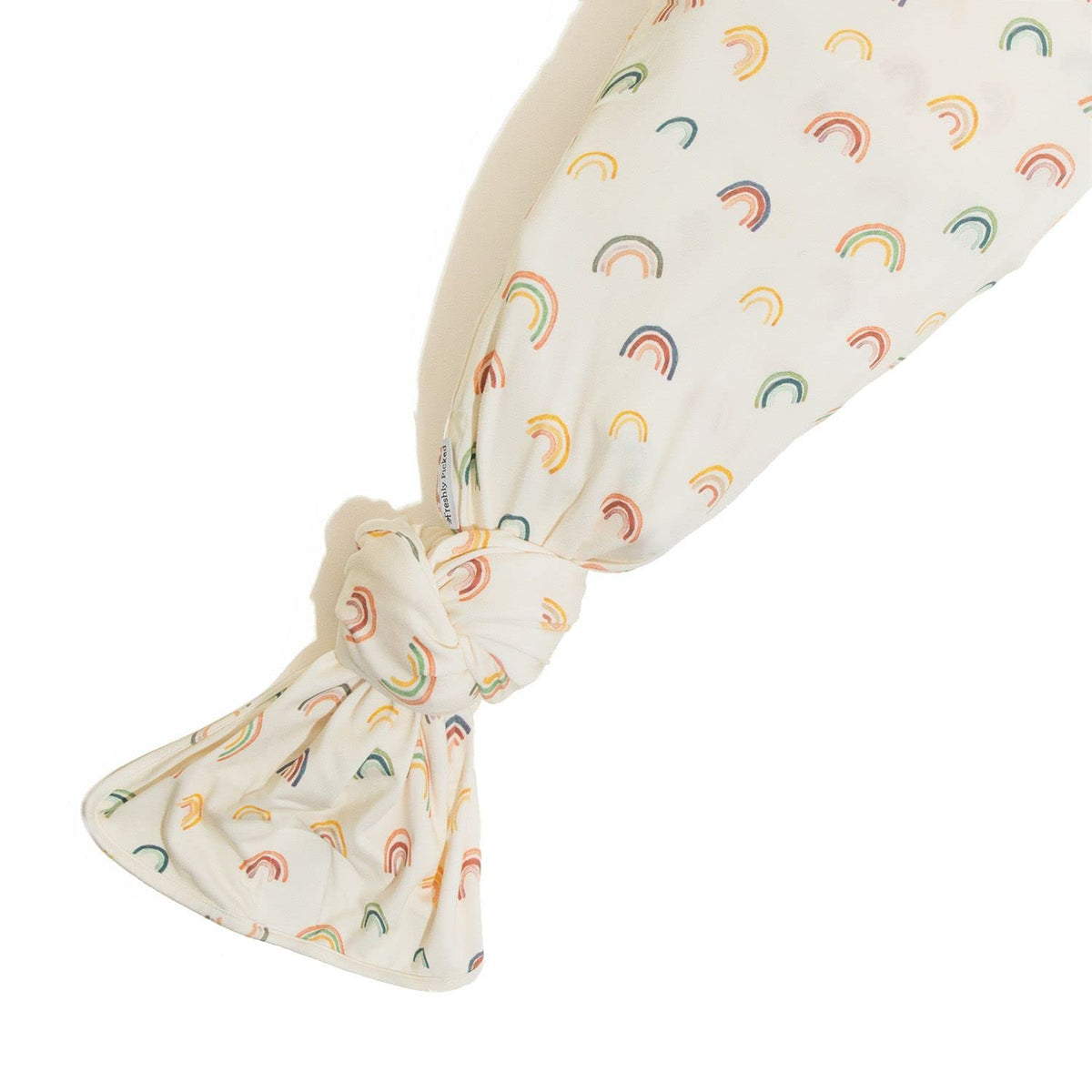 Freshly Picked swaddle blanket front view, rainbow design, soft and breathable for newborn comfort