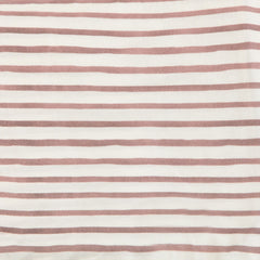Freshly Picked swaddle blanket rose stripes flat lay highlighting design.