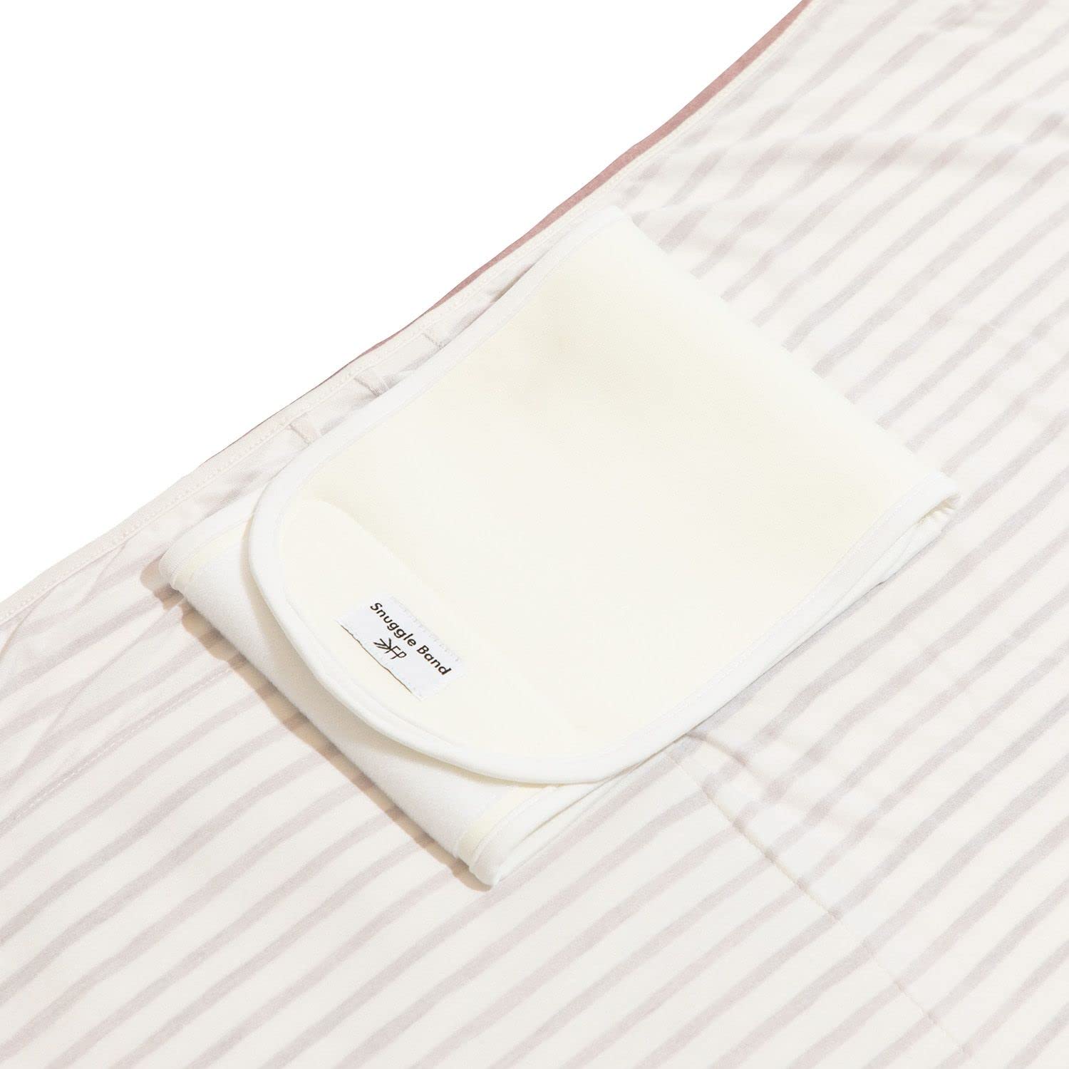 Freshly Picked swaddle blanket rose stripes packaging shows easy care.