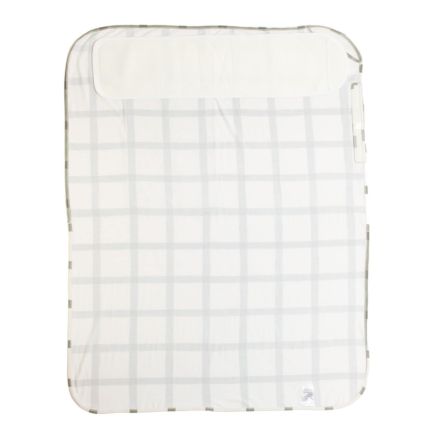 Freshly Picked swaddle blanket Sage Windowpane material close-up emphasizes rayon-spandex blend