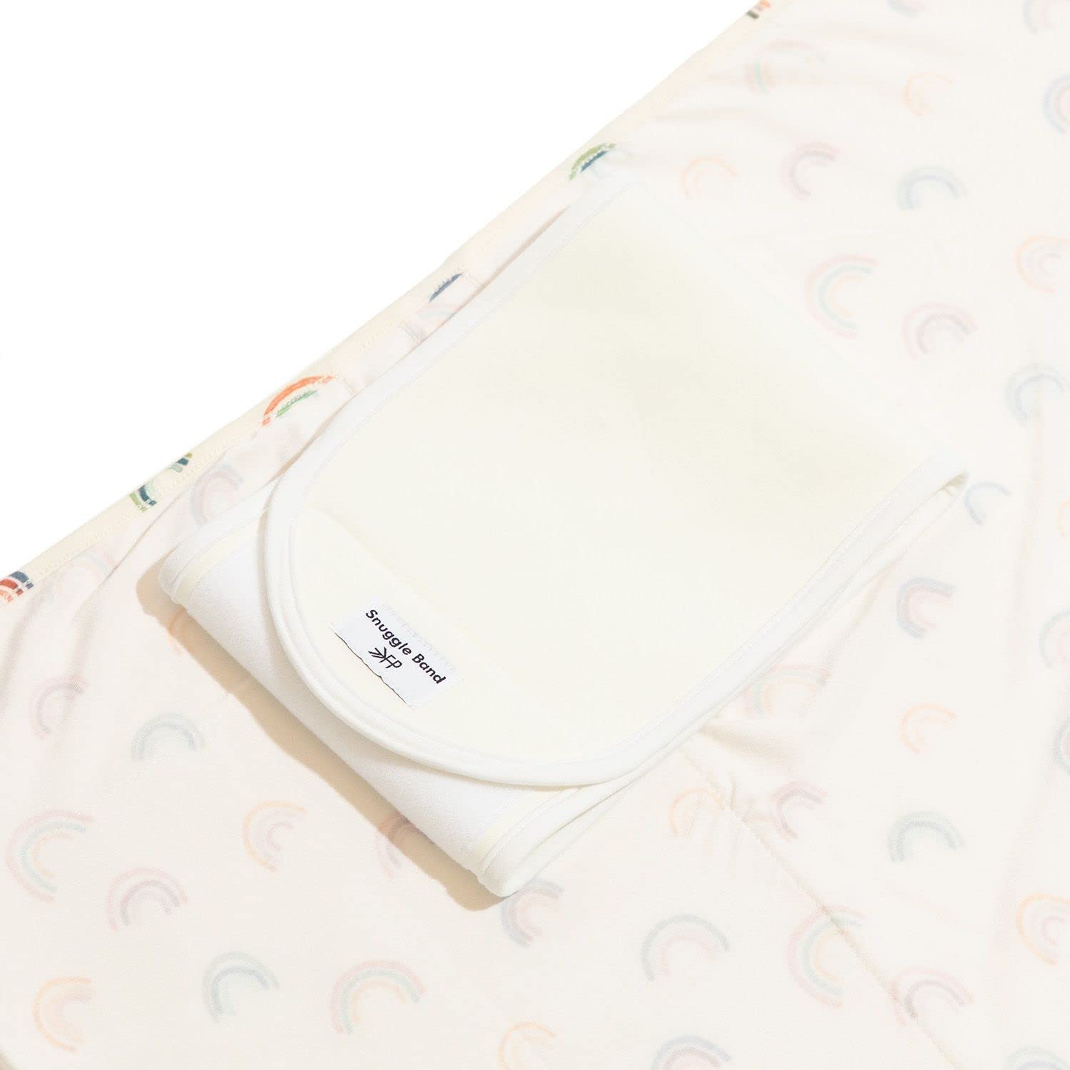 Freshly Picked swaddle blanket snuggle band close, secure arm-to-bicep pressure without hip pressure