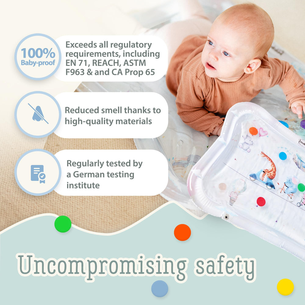 Freudeskind Premium Water Play Mat XXL safe materials highlight non-toxic play surface