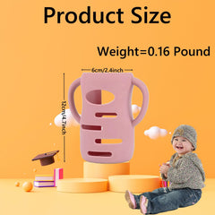 Frezonika green sleeve on a 9oz bottle supporting toddler grip