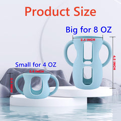Frezonika silicone sleeve adds drop protection to Avent glass bottles.