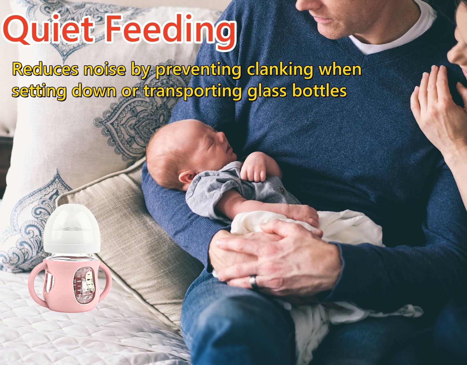 Frezonika pink dual-handle design provides easier grip for babies.