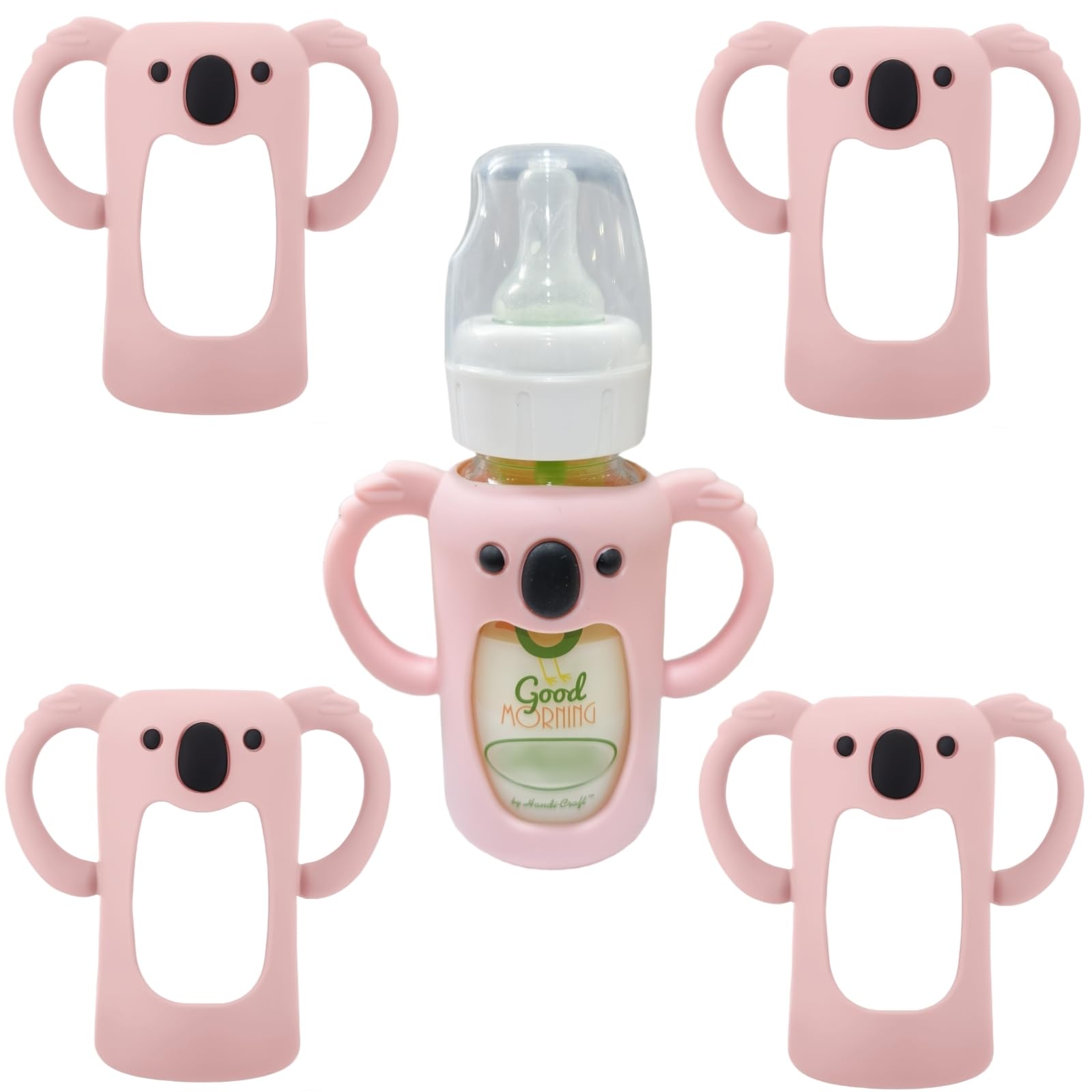 Frezonika koala sleeve on a 4 oz pink bottle with easy-grip design.
