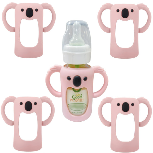 Frezonika koala sleeve on a 4 oz pink bottle with easy-grip design.