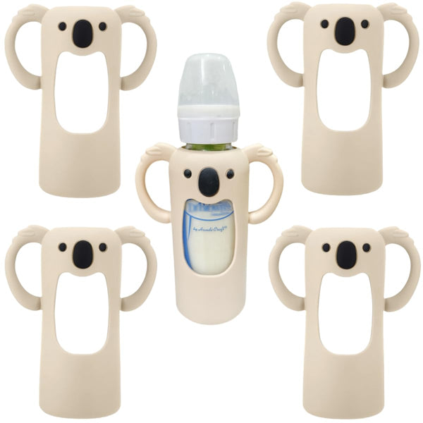 Frezonika koala sleeve on 8oz bottle for easy feeding.