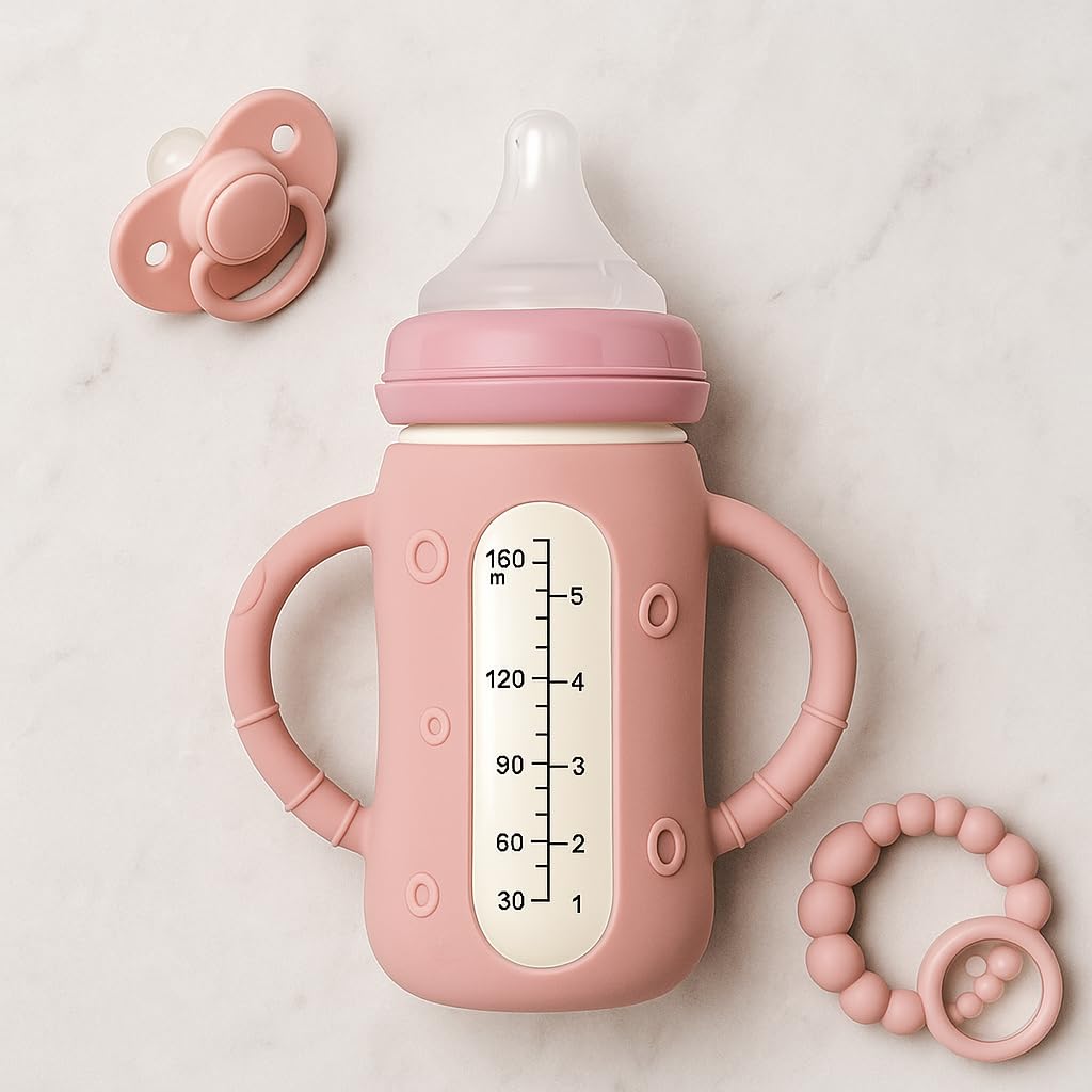 Frezonika sleeve compatible with Lansinoh 8oz and similar glass bottles.