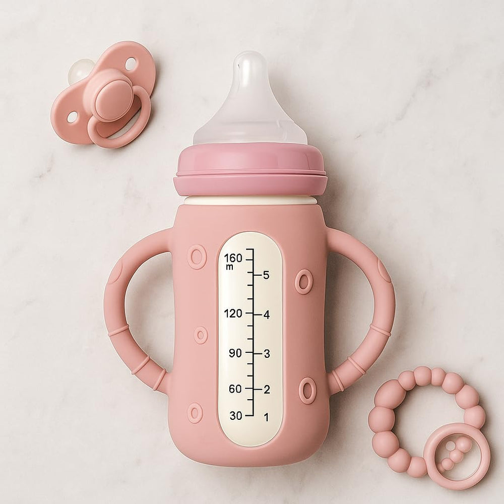 Frezonika sleeve compatible with Lansinoh 8oz and similar glass bottles.