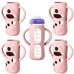 Frezonika silicone sleeve for Lansinoh 8oz pink bottle offers secure grip and protection.