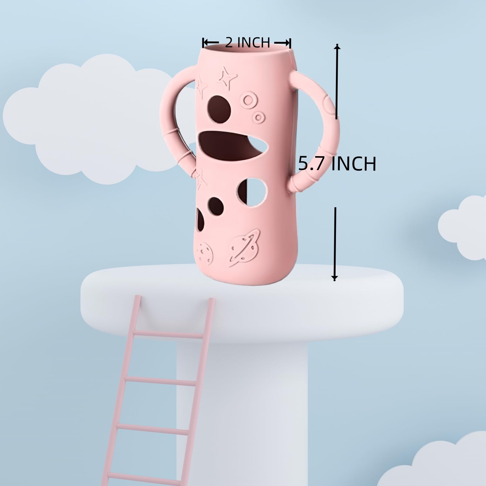 Frezonika thick food-grade silicone cushions bumps for fragile bottles.