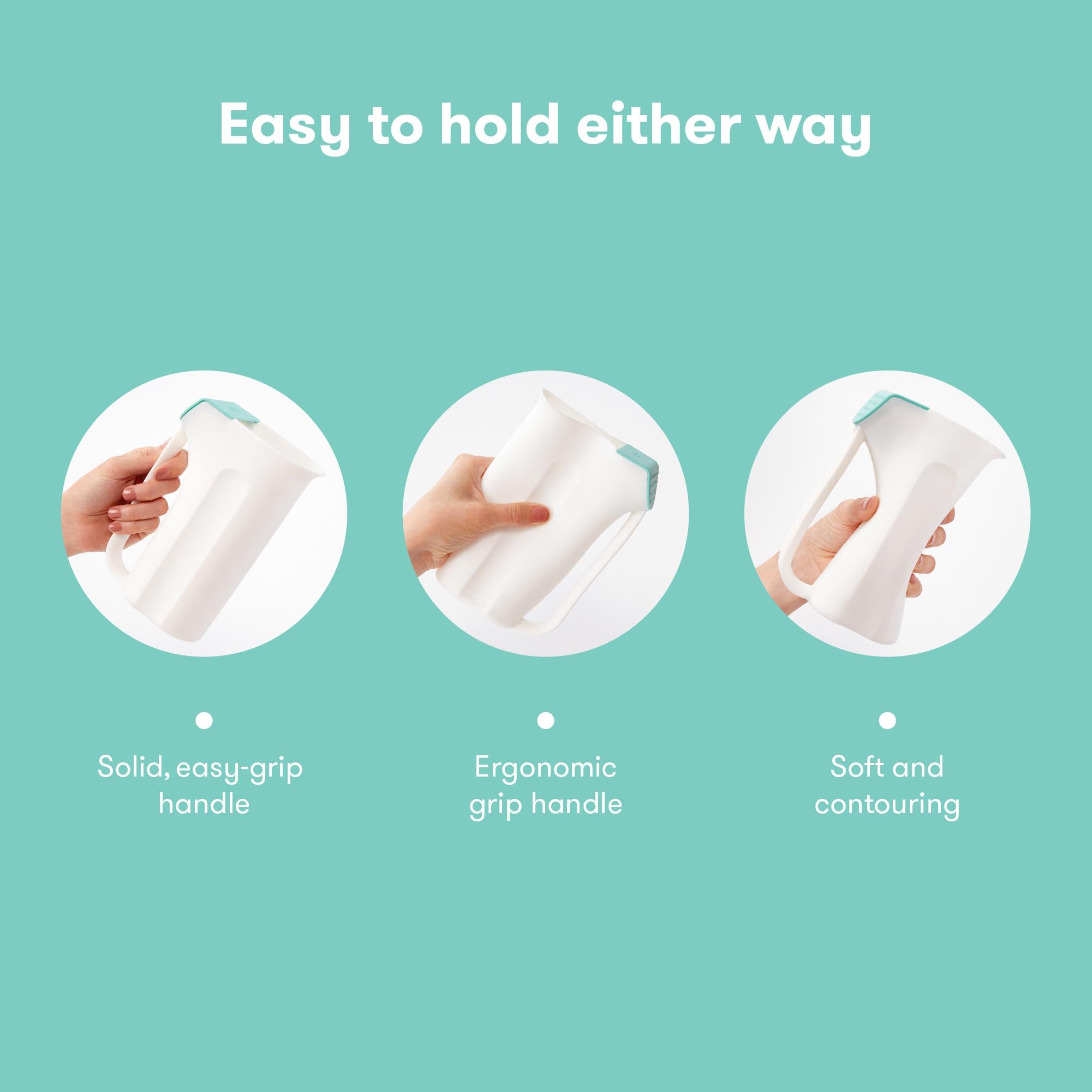 Frida Baby Control The Flow Rinser dual grip design for easy pouring.