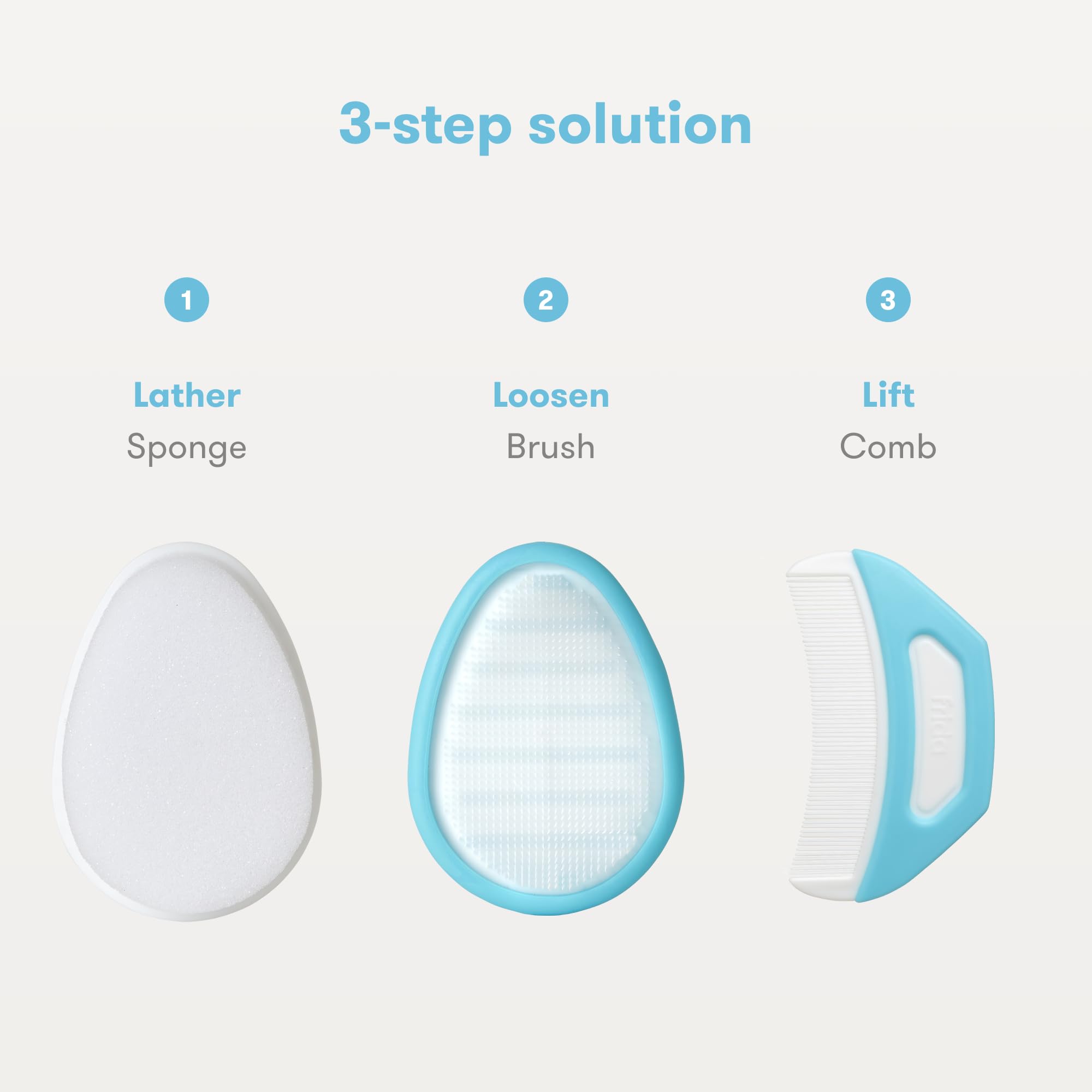 Frida Baby FlakeFixer comb gently lifts flakes for cradle cap relief.