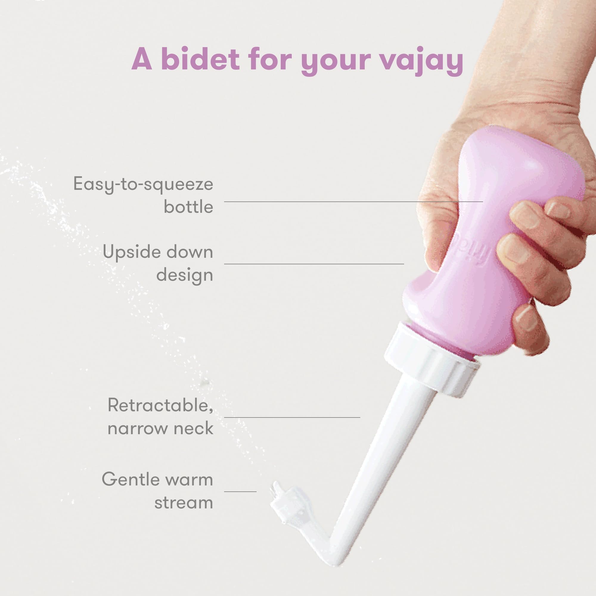 Frida Mom gentle cleansing spray pattern supports comfortable postpartum recovery.