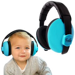 Friday 7Care Baby Headphones blue side view shows gentle ear protection for infants.