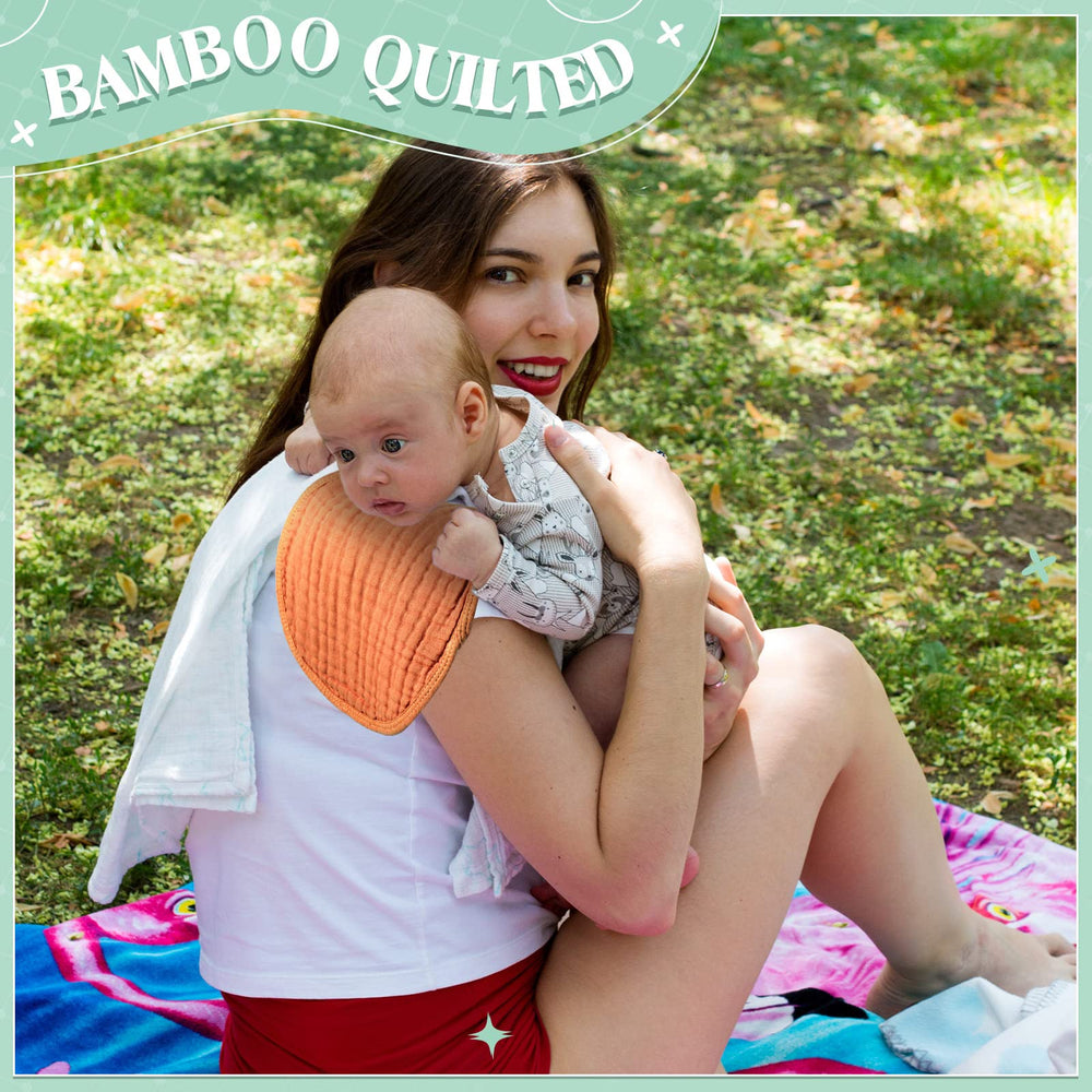 Frienda 10x20 inch burp cloths sized for newborns and infants.