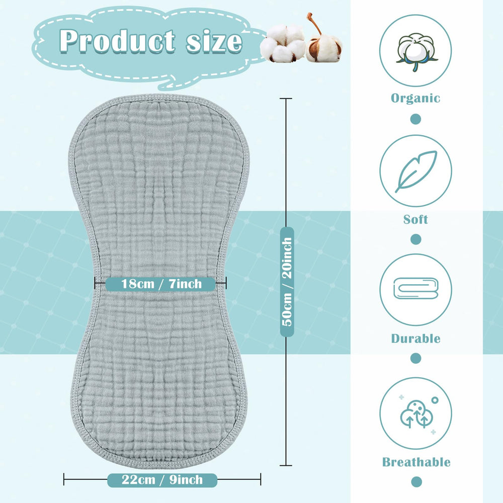 Frienda four-layer muslin burp cloths offer extra absorption for spills.