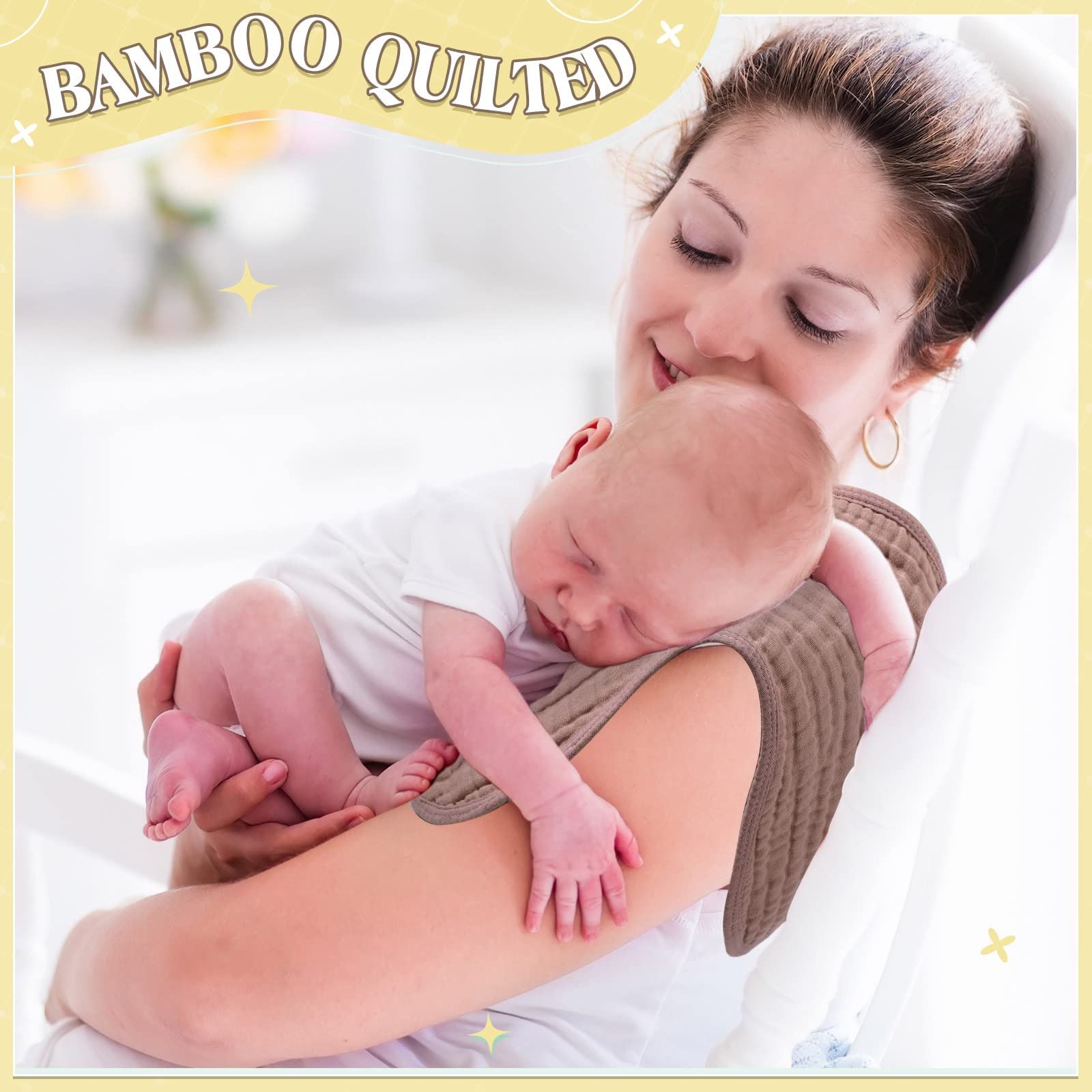 Frienda burp cloths in nursery, ideal as bibs or wash towels.