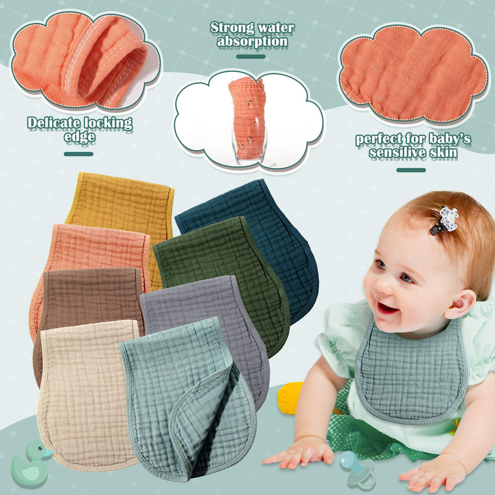 Frienda baby burp cloths, skin-friendly and machine washable.