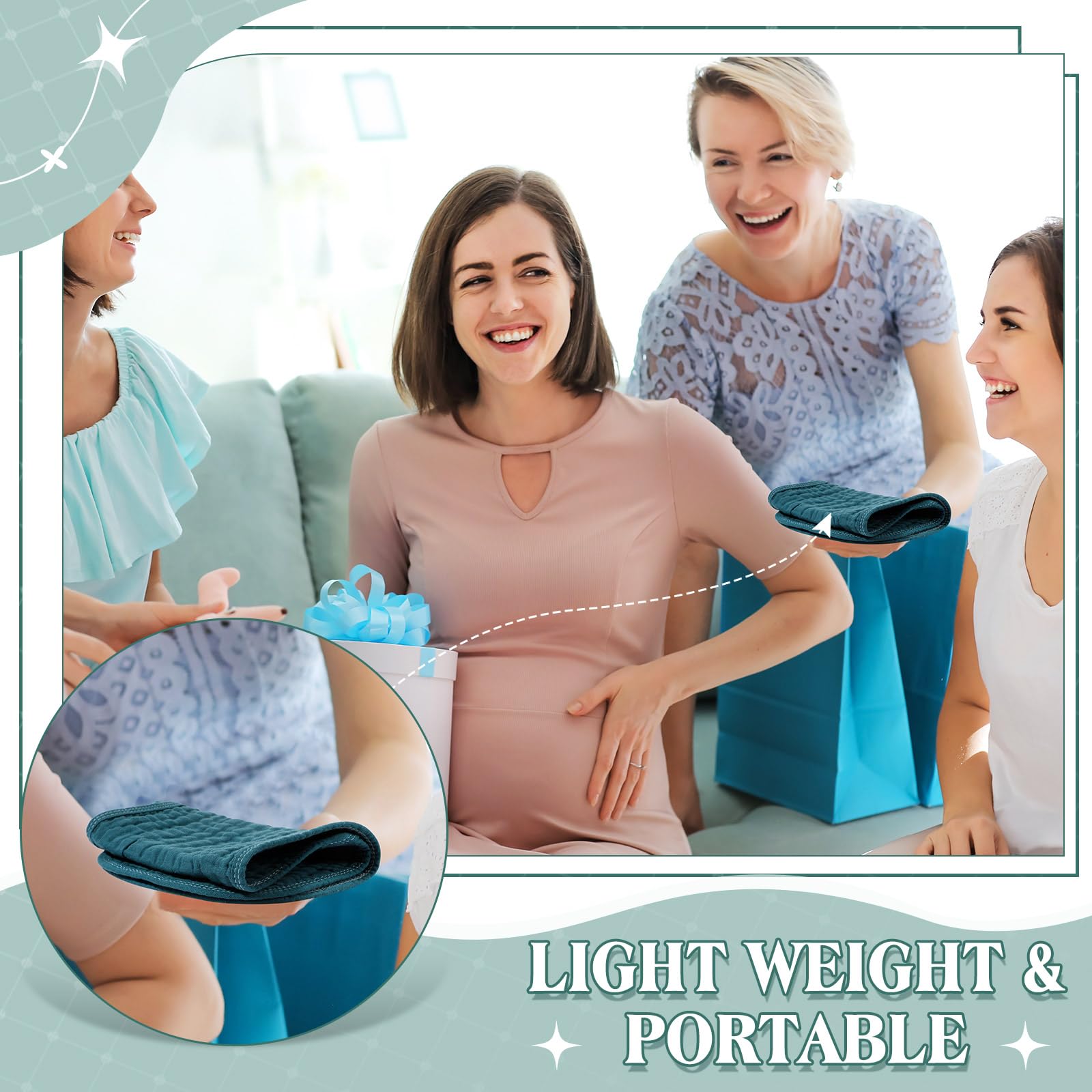 Frienda color pack helps protect outfits during feeding and burping.
